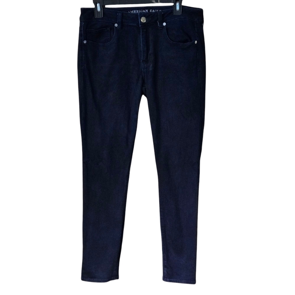 American Eagle Outfitters AEO Denim X Dark Blue Skinny Jeans Women's Size 12